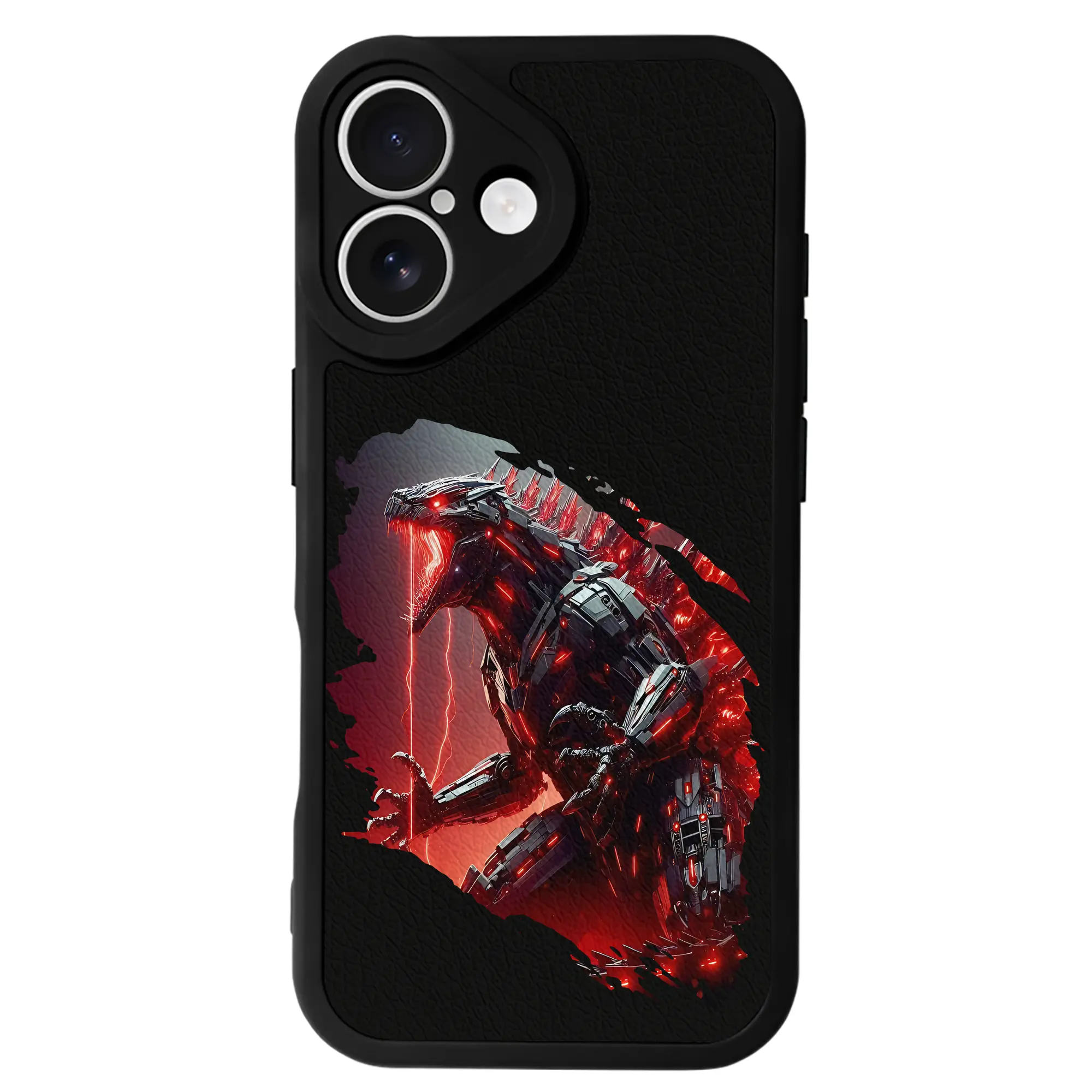 ゴジラ グッズ,メカゴジラ - IPhone 16シリーズ対応 ・ シリコンスマホケース ・ レザー調 ・ 高精度フィット ・ 耐衝撃 ・ ワイヤレス充電対応 ・ 精密カット